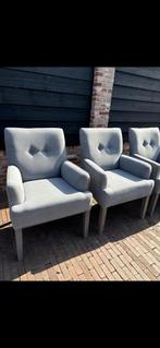 Eetkamer stoelen - Grijze fauteuil - 4 stuks, Huis en Inrichting, Ophalen, Zo goed als nieuw, Hout, Eén