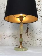 Tafellamp Groene Onyx en Messing, Ophalen, Overige materialen, Zo goed als nieuw, Minder dan 50 cm