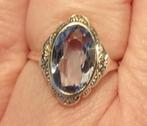 Prachtige antieke gouden Art Nouveau ring met blauwe Topaas, Verzenden, Goud, Ring, Met edelsteen