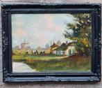 Hollands landschap. Ca 1920. 48/38 cm. Gemonogrameerd., Antiek en Kunst, Ophalen