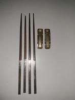 Contemporary Chopstick Set Dark Wood Silver Plated (4+2), Antiek en Kunst, Antiek | Bestek, Ophalen of Verzenden