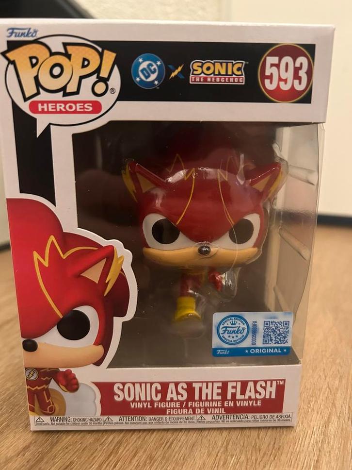 Funko Pop! DC x Sonic: Sonic as the flash, Verzamelen, Poppetjes en Figuurtjes, Zo goed als nieuw, Ophalen of Verzenden