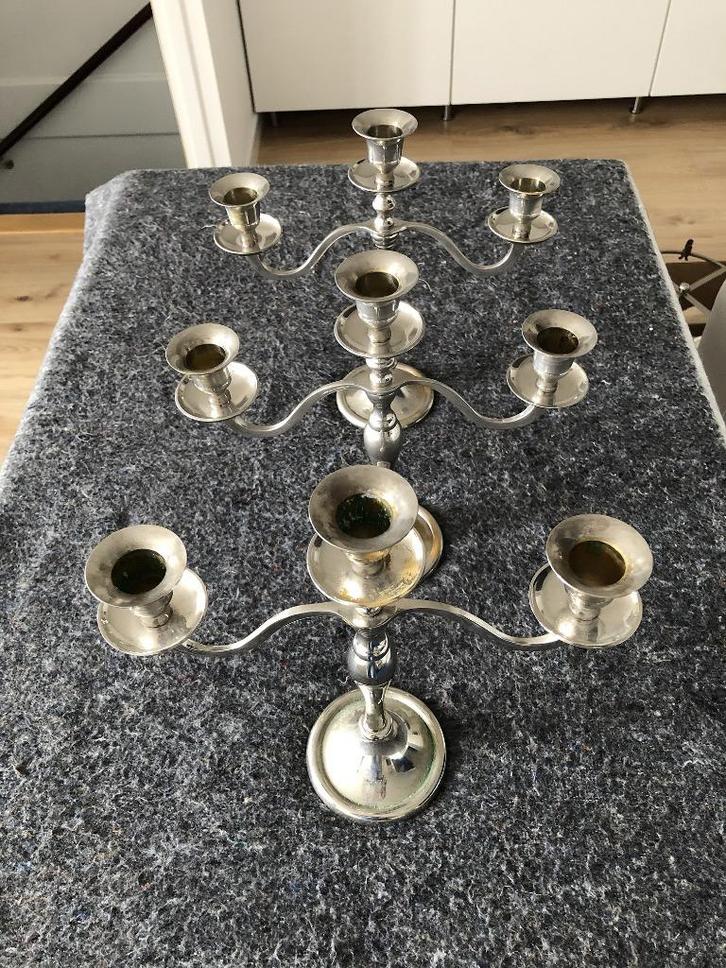 Klassieke kaarsen kandelaars (3 stuks), Huis en Inrichting, Woonaccessoires | Kandelaars en Kaarsen, Gebruikt, Kandelaar, Minder dan 25 cm