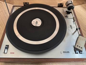 Philips 308 platen speler werking onbekend met naalt beschikbaar voor biedingen