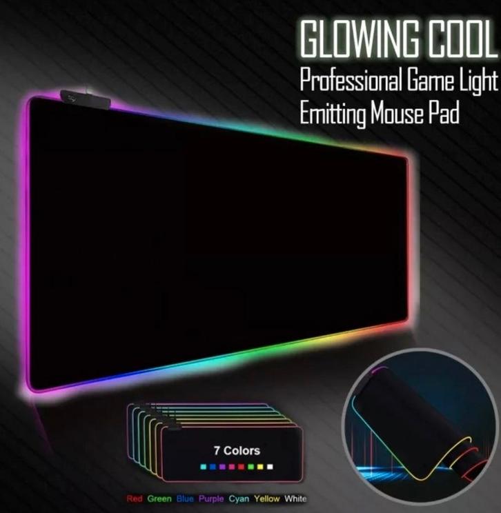 Gaming Mouse Pad met LED Verlichting, Computers en Software, Muismatten, Nieuw, Ophalen of Verzenden
