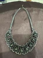 Zilverkleurige Statement Ketting, Sieraden, Tassen en Uiterlijk, Kettingen, Ophalen of Verzenden, Zo goed als nieuw, Grijs, Met kristal