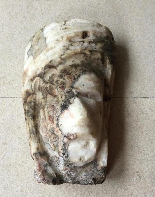 Zeldzaam sculptuur gezicht van bewerkt marmer uit Frankrijk, Antiek en Kunst, Curiosa en Brocante, Verzenden