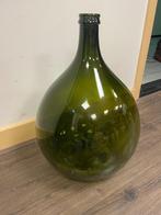 Decoratieve glazen fles/ vaas groot, Huis en Inrichting, Ophalen, 50 tot 75 cm, Groen, Glas