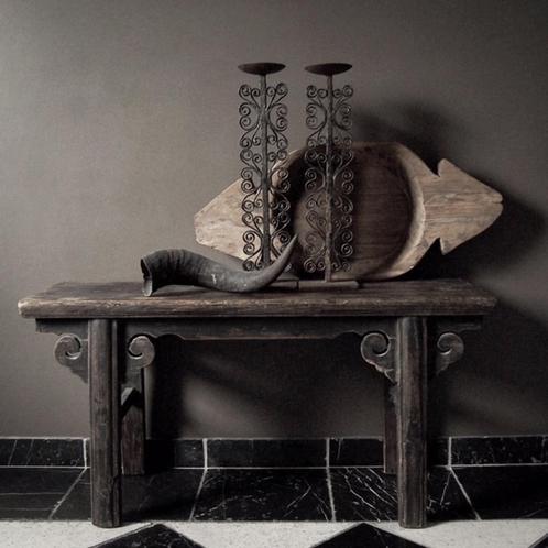 Grote oude houten Nepalese schaal xl bak sober stoer sleets, Huis en Inrichting, Woonaccessoires | Schalen en Manden, Nieuw, Hout