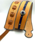 GB010 Nw leer gitaarband handgemaakt conchos 146 tot 186 cm, Verzenden, Nieuw, Elektrische gitaar