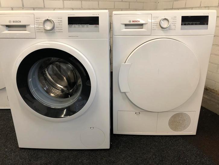 SET Wasmachine + Comdensdroger Bosch Serie4 8KG MET GARANTIE, Witgoed en Apparatuur, Wasmachines, Zo goed als nieuw, Voorlader