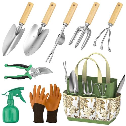 9-delige Tuingereedschap set met Houten Handvatten, Tuin en Terras, Hand-tuingereedschap, Nieuw, Overige soorten, Verzenden