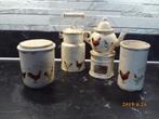 set potten/melkbus/theelicht met theepot/vazen met zink/lood, Ophalen of Verzenden, Gebruikt