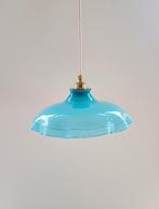 Opaline antieke lamp vintage retro blauw/groen/turkoise, Ophalen of Verzenden