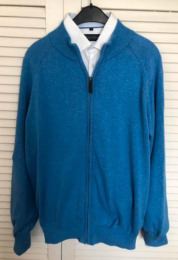 Mooi Heren vest jumper blauw & rits 1x gedragen 54 Xl beschikbaar voor biedingen