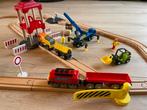 Houten Treinbaan Bouwplaats met Trein, Ophalen of Verzenden, Gebruikt, Jongen of Meisje