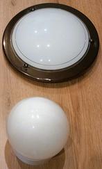 LEEGVERKOOP - 2 functionele plafondlampen (BG,Zldr,Zk.10), Ophalen, Gebruikt, Glas