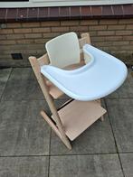 Stokke Tripp Trapp stoel, met tafelblad en babyset, Ophalen, Gebruikt, Meegroeistoel