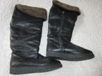 LAARZEN LEER MET BONT TOT OVER DE KNIE, Kleding | Dames, Schoenen, Hoge laarzen, Zwart, Ophalen of Verzenden, Zo goed als nieuw