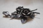 Zilveren vintage broche Teka roosjes nr.794, 4 tot 7 cm, Verzenden, Zo goed als nieuw, Zilver