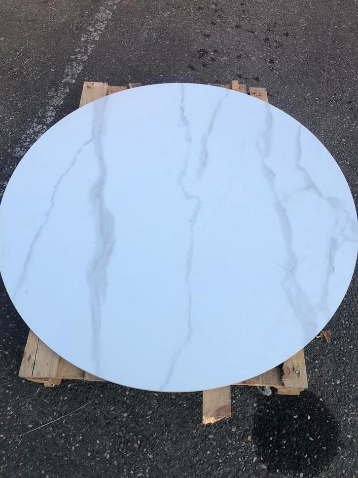 Tafelblad rond 120cm (marmer / sintered stone), Tuin en Terras, Tuintafels, Zo goed als nieuw, Rond, Overige materialen, Ophalen