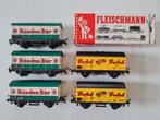 5 Fleischmann H0 NS bierwagons, Gebruikt, Gelijkstroom, Fleischmann, Wagon