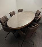 Prachtige Ovale Eettafel met 6 stoelen, Huis en Inrichting, Tafels | Eettafels, Ophalen, 100 tot 150 cm, 200 cm of meer, Zo goed als nieuw