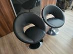 Zwart/chrome draaistoelen, Ophalen, Gebruikt, Zwart