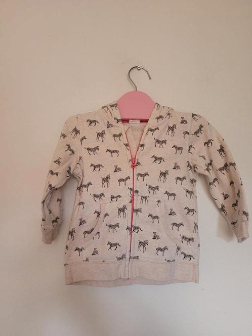 Leuk vestje met zebra's vest vest met capuchon H&M maat 86, Kinderen en Baby's, Babykleding | Maat 86, Zo goed als nieuw, Meisje