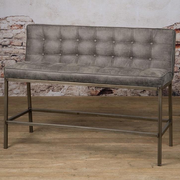 *41% KORTING* Barbank Vasco 110/130 cm grijs groen cognac br, Huis en Inrichting, Barkrukken, Nieuw, 60 tot 90 cm, 5 krukken of meer