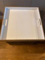 Sier dienblad, Ophalen of Verzenden, Gebruikt, Vierkant, Hout