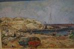 Olieverfschilderij: Haven met boten van Louis Meijs, Ophalen