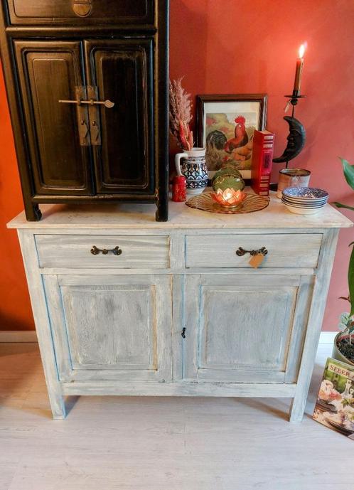 Brocante Commode Dressoir Kast Marmeren Blad, Kinderen en Baby's, Kinderkamer | Commodes en Kasten, Zo goed als nieuw, Commode
