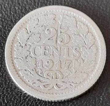 Nederland 25 cent 1917 (lot 1)  beschikbaar voor biedingen