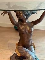 Ronde glazen tafel met zeemeermin voet, Ophalen