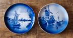 2 grote vintage delfts blauwe wandborden, doorsnede 24,5 cm., Ophalen of Verzenden