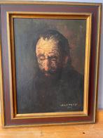 Vier nageschilderde Rembrandt’s olieverf op linnen., Antiek en Kunst, Ophalen