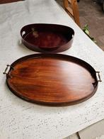 vintage dienbladen., Ophalen of Verzenden, Zo goed als nieuw, Ovaal, Hout