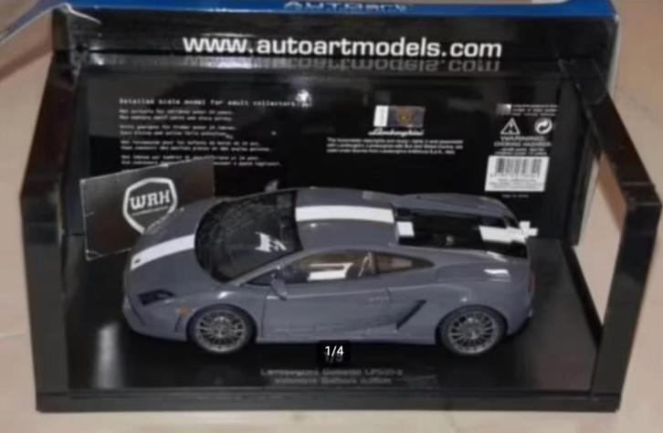 1:18 Lamborghini Gallardo Balboni grey 74634 Autoart WRH, Hobby en Vrije tijd, Modelauto's | 1:18, Zo goed als nieuw, Auto, Autoart