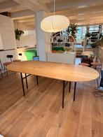 Menu Snaregade Ovaal Tafel Eiken met zwart metalen onderstel, Huis en Inrichting, Tafels | Eettafels, Ophalen, Gebruikt, 100 tot 150 cm