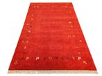 Handmade Wool Gabbeh carpet modern red animals 190x295cm, Persian modern oosters Gabbeh hype, Crème, 150 tot 200 cm, 200 cm of meer