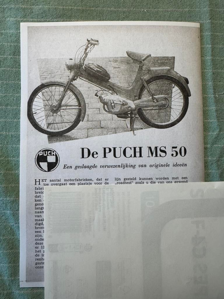 Test 1954 Puch MS50 in kopie, Verzenden, 1940 tot 1960, Knipsel(s)