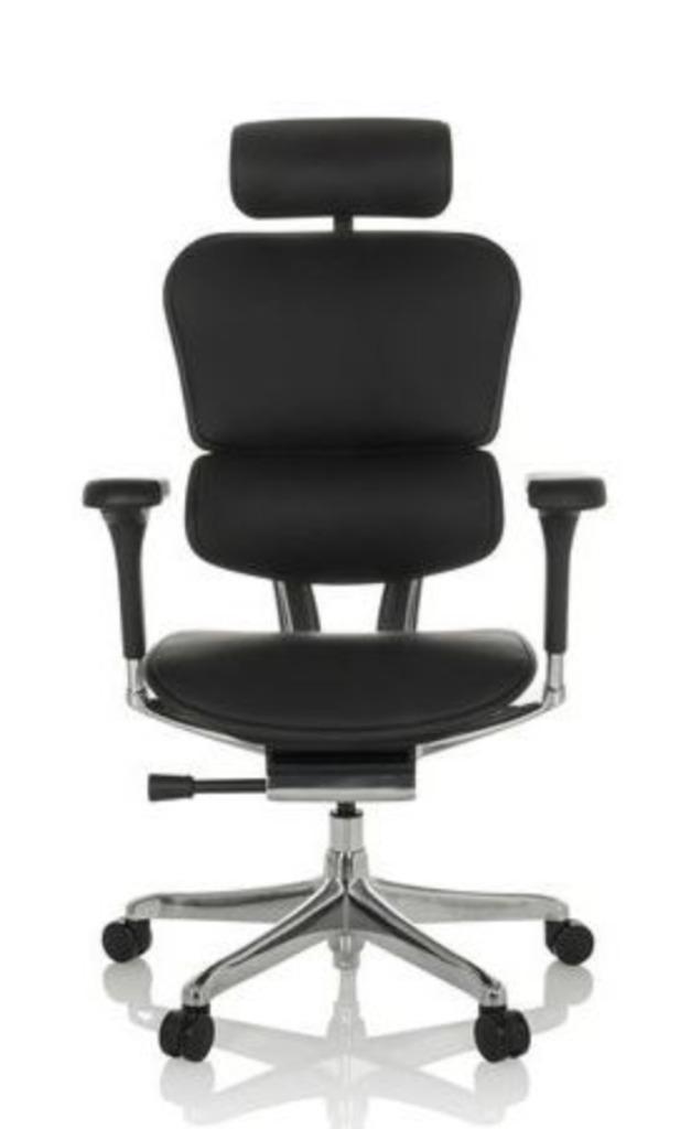NEW ERGOHUMAN Ergonomische Bureaustoel EHE2 HAL ZWART LEER !, Huis en Inrichting, Bureaustoelen, Nieuw, Bureaustoel, Zwart, Ergonomisch