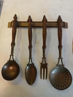 Vintage Lepelrek met koperen Lepels, Antiek en Kunst, Ophalen of Verzenden