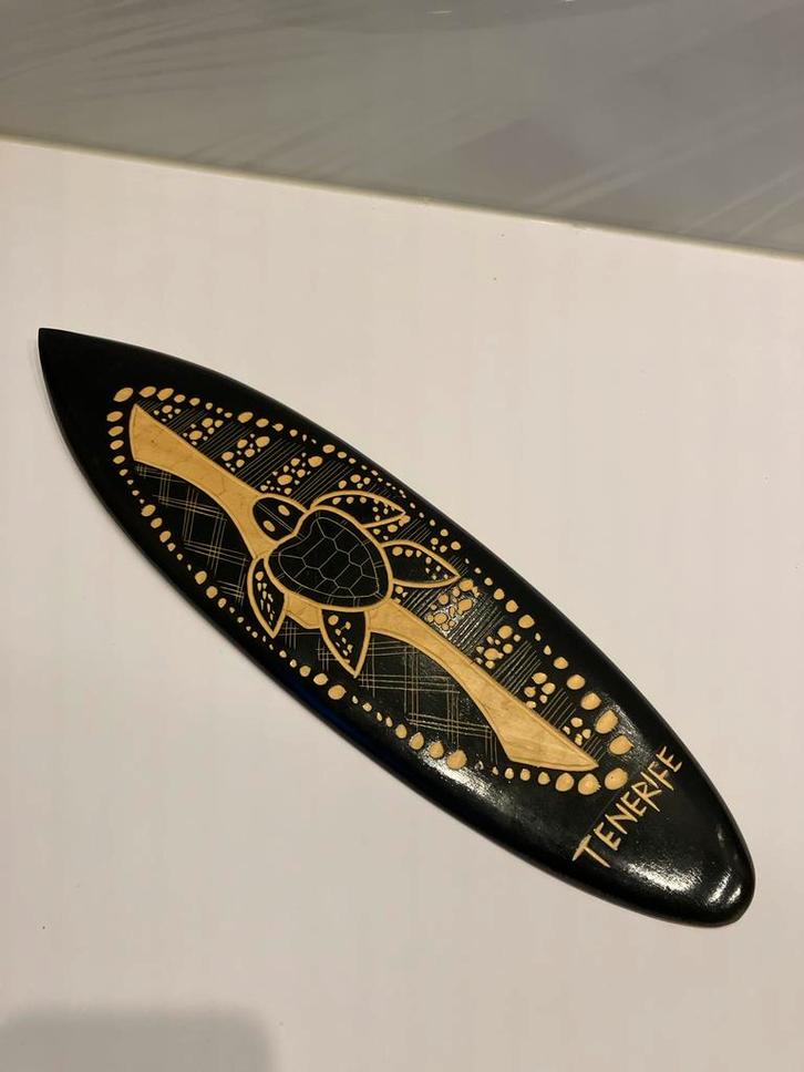 Houten Surfplank Decoratie Tenerife, Huis en Inrichting, Woonaccessoires | Wanddecoraties, Gebruikt, Ophalen of Verzenden