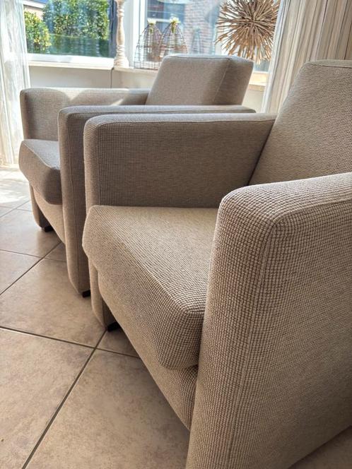 2 beige fauteuils - zo goed als nieuw, Huis en Inrichting, Fauteuils, Zo goed als nieuw, 50 tot 75 cm, 75 tot 100 cm, Ophalen
