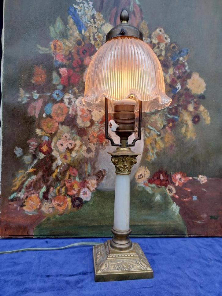 Staand schemerlampje met kolom zuil lampen voet, Huis en Inrichting, Lampen | Tafellampen, Gebruikt, Minder dan 50 cm, Ophalen of Verzenden