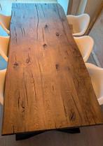 Boomstamtafel met metalen kruispoten, Ophalen, 200 cm of meer, 50 tot 100 cm, Zo goed als nieuw