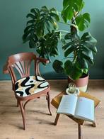 Boho Modern Accent Chair with Handmade Punch Needle Cushion, Ophalen, Gebruikt, Bruin, Hout