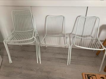 5 tuinstoelen stoel wit staal beschikbaar voor biedingen